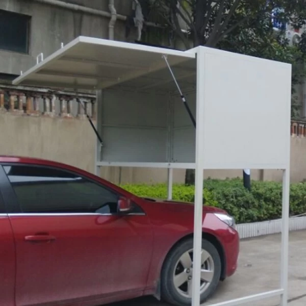 Κίνα Λευκό και μαύρο ατσάλι υπαίθριο γκαράζ ντουλάπι αποθήκευσης στάθμευσης αυτοκινήτων πάνω από Κλειδαριά καπό αυτοκινήτου για ποδήλατα κατασκευαστής