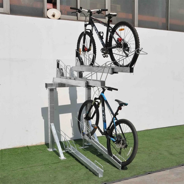 Китай Двухуровневая двухслойная велосипедная стойка на 4 велосипеда для всех велосипедных парковок производителя