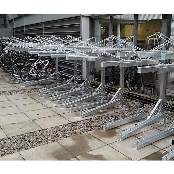 China Two Tier Double Layer Bike Rack for 4 Bikes for All Bicycle Parking manufacturer