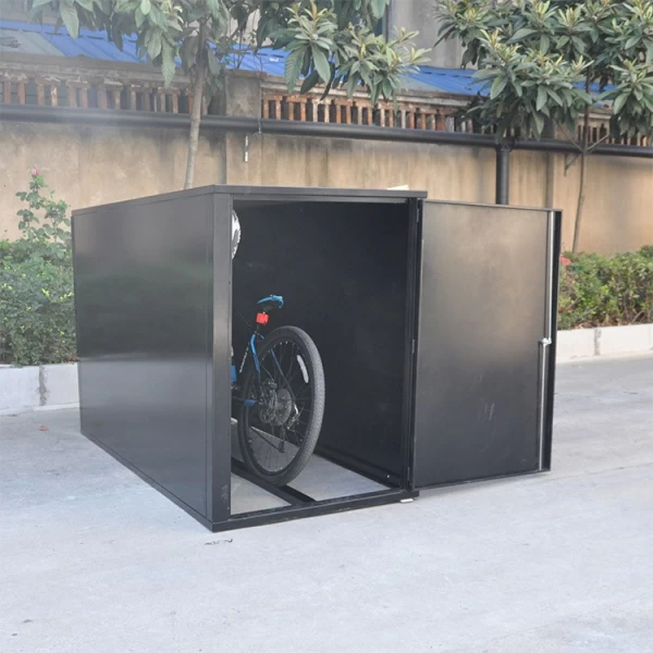 China Abschließbare Outdoor-Fahrradaufbewahrungsbox aus Stahl Hersteller