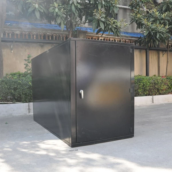 China Metalen motorfiets fietsbox schuur schuur opslag buiten metaal met deur fabrikant