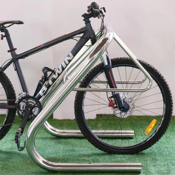 China Outdoor Vertical Bicycle Parking Stainless Steel Bike Rack manufacturer