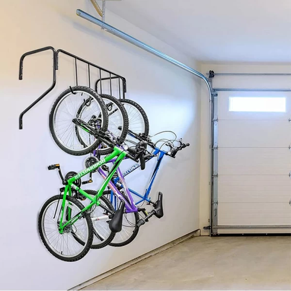 China Fietshaak Garage Muurbevestiging Verticaal fietsenrek voor 5 fietsen fabrikant