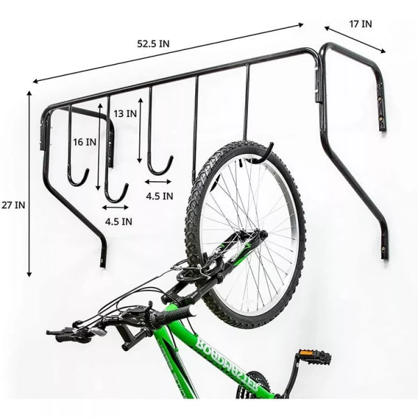 China Bike Hook Garage Wall Mount Vertical Bicycle Rack For 5 Bikes manufacturer