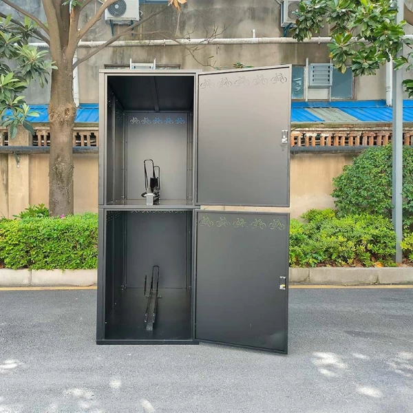 China Double Deck Garage Cycle Rack Locker Space Saving Free Standing manufacturer