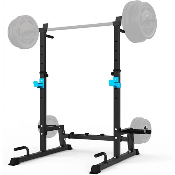 China Adjustable Squat Rack Stand with Barbell Rack Weight Plate Holder manufacturer