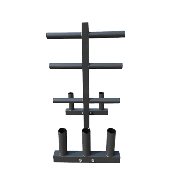 China Wholesale Olympic 2-inch Weight Plate Tree Rack with 6 Barbell Holders manufacturer