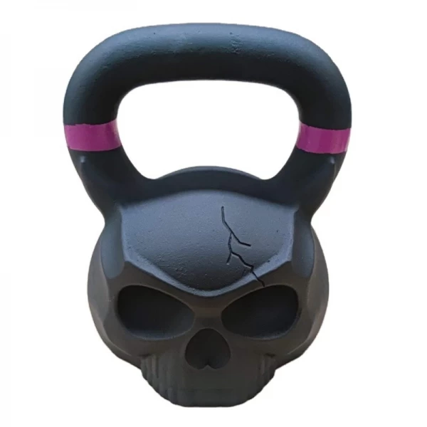 China China Factory Cast Iron Custom Black Skulls Kettlebell manufacturer