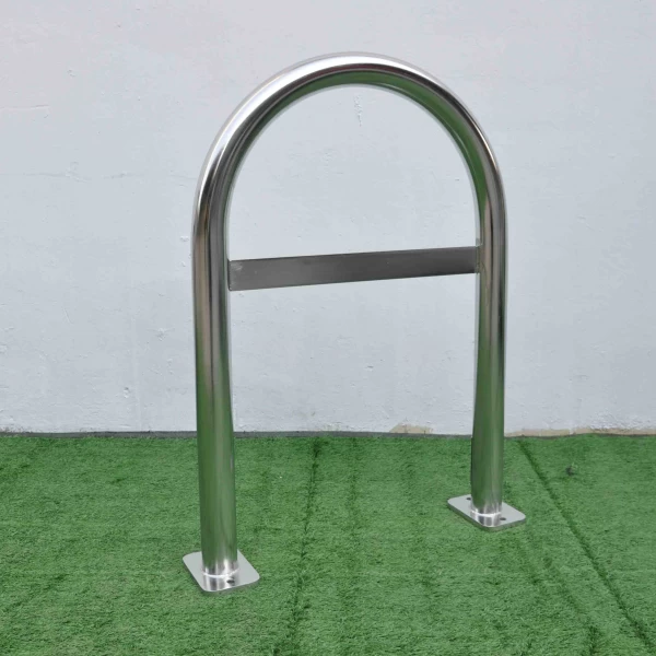 China 2023 Single Hoop Stand up Outdoor Stainless Steel Inverted U Bike Rack manufacturer