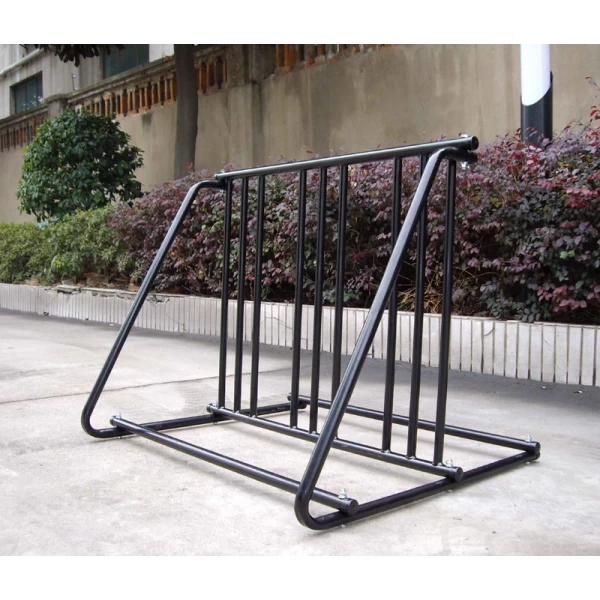 China 6 Holders Double Sided Steel Portable Foldable Service Grid Bike Rack Bicycle City Parking Display Rack manufacturer