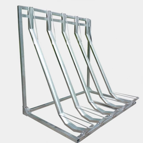 China Carbon Semi Vertical Bicycle Rack Outdoor High and Low Bike Rack manufacturer