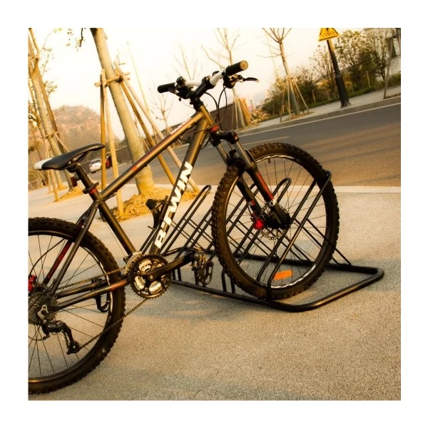 China Floor Mounted 6 Space Saving Carbon Steel Bicycle Parking Frame manufacturer