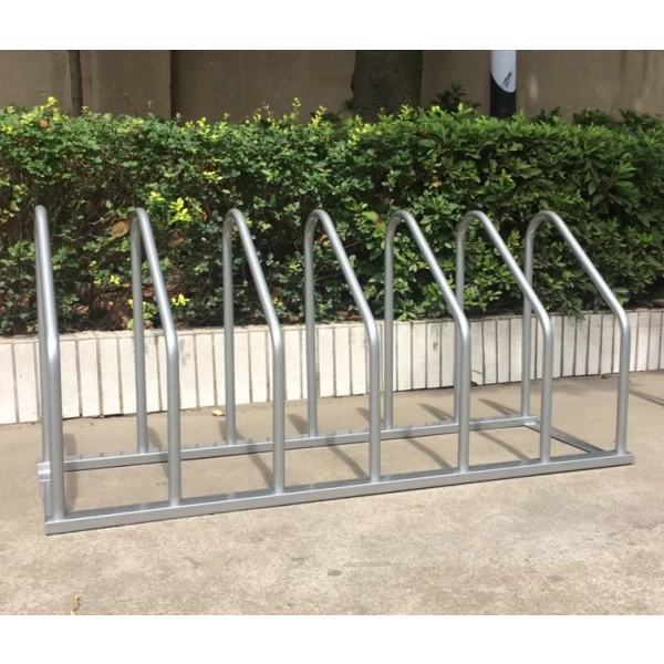 China Floor Mounted Fat Tire Mountain Bike Export Three Stacked Tire Bike Rack Metal Stand 4 Bikes manufacturer