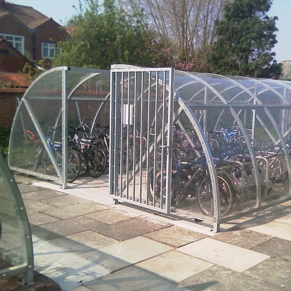 China Edifícios de jardim ao ar livre de aço  estrutura  dossel de uma peça para armazenamento de bicicletas e abrigo fabricante