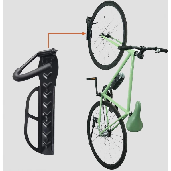 China Zwaar uitgevoerde hangende fietshaken voor binnen, kleine wandmontage, 6 fietsenopbergrek, wandmontage, opslag fabrikant
