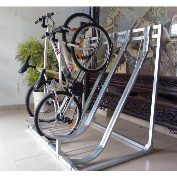 China Hochwertiger halbvertikaler Fahrradständer für den Außenbereich Hersteller