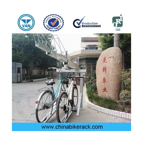 China Bicicletário de duas camadas galvanizado a quente/expositor para armazenamento de bicicletas fabricante