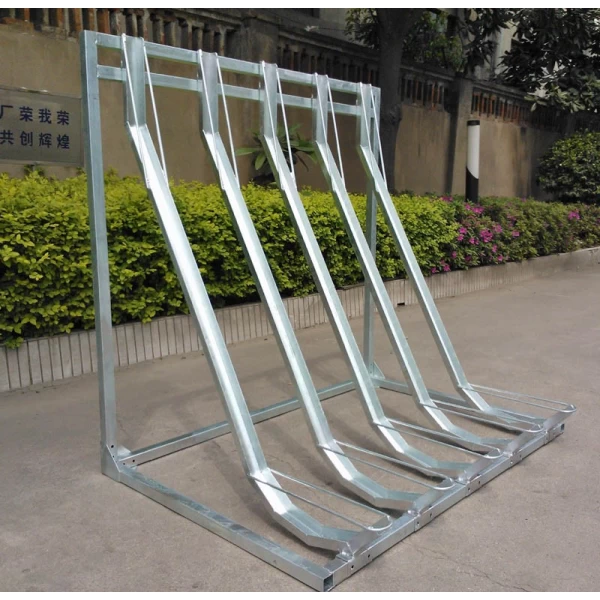 China Hot Dipped Galvanized Semi Vertical Bike Rack for Parking 4 Bikes manufacturer