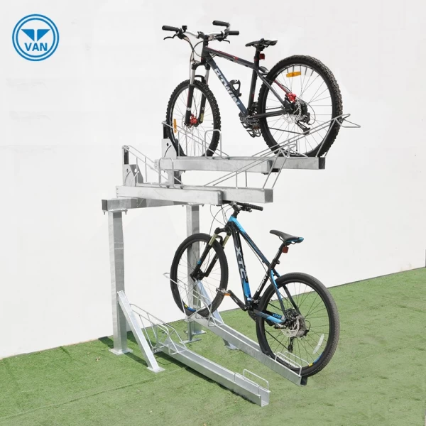 China Rack de estacionamento de bicicleta horizontal de dois andares multicapacidade fabricante