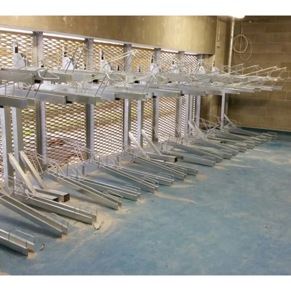 China Rack de estacionamento de bicicleta horizontal de dois andares multicapacidade fabricante