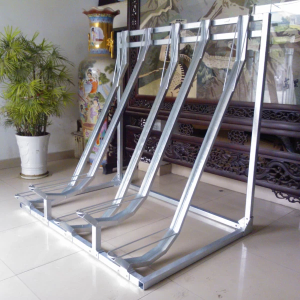 China Outdoor Galvanized Semi Vertical Carbon Bicycle Rack Made in China manufacturer