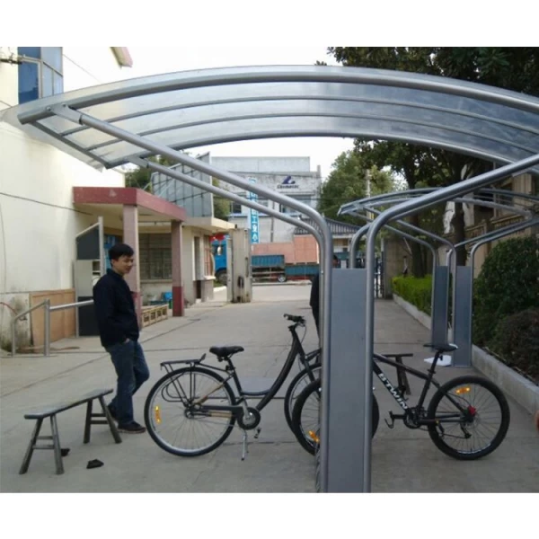 China Outdoor Public Bicycle Bike Parking Racks Outdoor Urban Cycle Shelter Carport with Shelter Furniture manufacturer