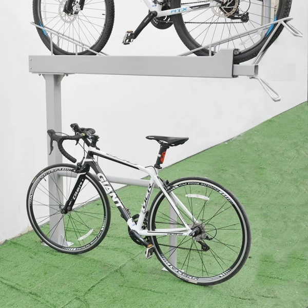 Китай Пол Pioneer гальванизировал стальной открытый велосипедный дисплей Щепки Парковочная подставка Велосипедный слой Дисплей производителя