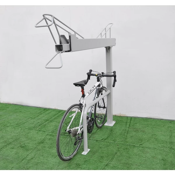 中国 先锋地板镀锌钢户外银色自行车展示停车架自行车层展示 制造商