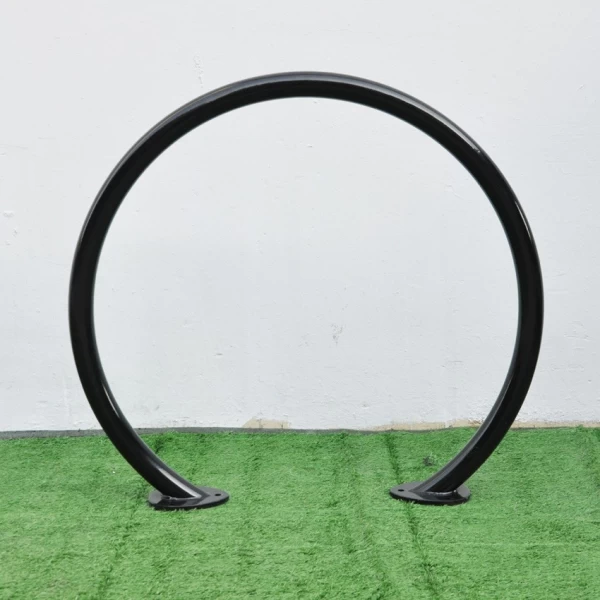 China Powder Coating Floor Mounted Single Hoop Apartment Stand up Parking Cycle Rack manufacturer