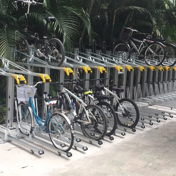 China steel bike rack floor vertical bike rack double supplier manufacturer