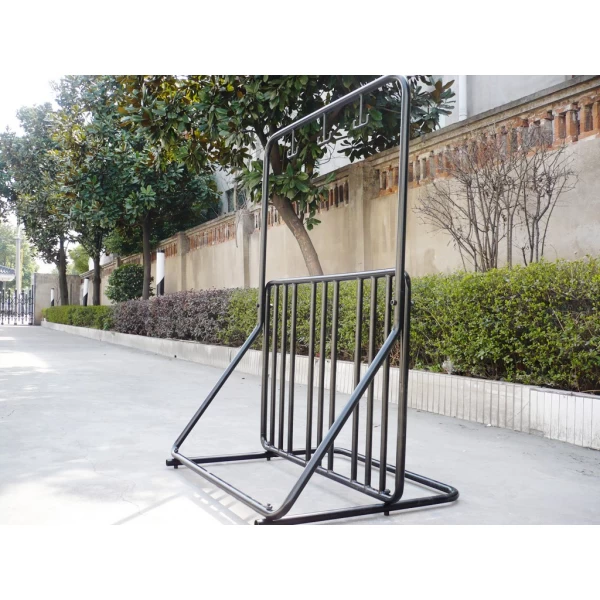 China Wholesale Carbon Steel Fence Bike Display Parking Stand with helmet hanger,China Expert Parking Solutions,Bike Floor Stands supplier manufacturer