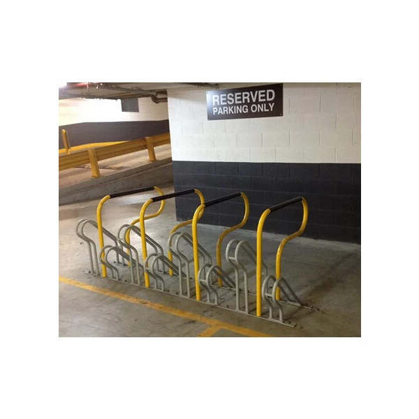 Cina Cavalletto da parcheggio per biciclette giallo e nero per 6 biciclette produttore