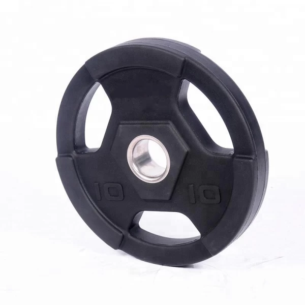 China 3 Holes Grip PU urethane Powerlifting Weight Plate manufacturer