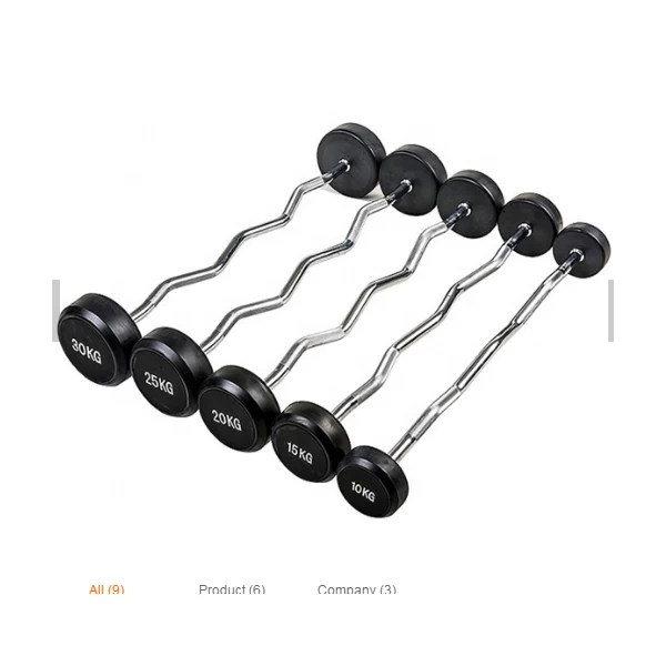 China Gym Fitness weight lifting Curl Fixed PU Urethane coated barbell manufacturer