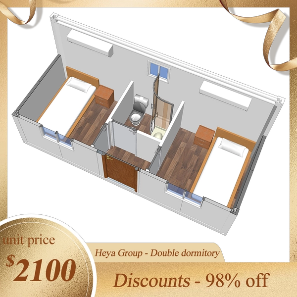 China Double Dormitory - Pre Made Flat Roof Small House Plans Ready Made Container House Modern Supplier manufacturer