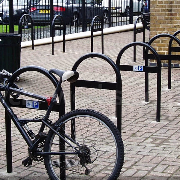 China U-förmiger öffentlicher Fahrradständer für den Außenbereich Hersteller