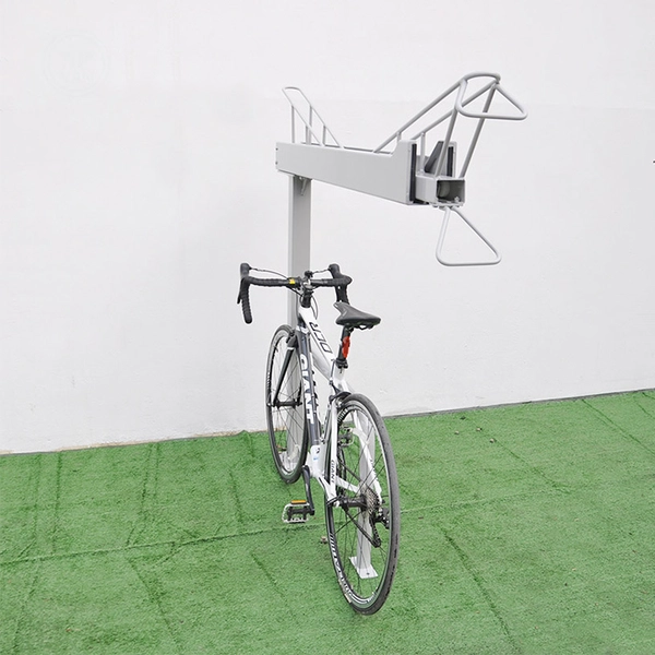 China Stand up Carbon Steel Space Saving Safety Two Tier Bike Racks manufacturer