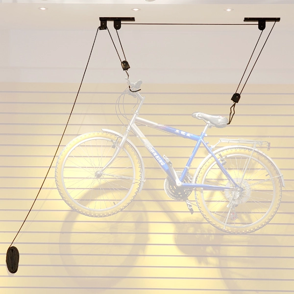 China Plafondmontage Zwarte poedercoating Fietstakel Muurhaakhouder Lift Fietsophangrek Stand Praktische berg fabrikant