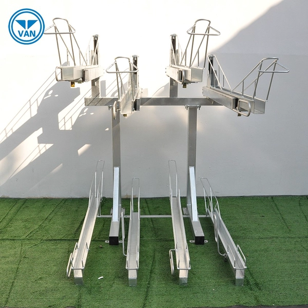 Cina Portabiciclette durevole personalizzato a due livelli / supporto per bici a due piani produttore