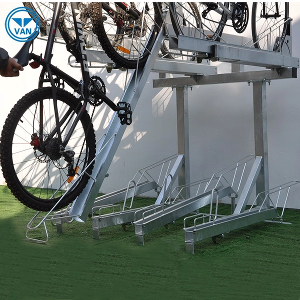 Cina Portabiciclette durevole personalizzato a due livelli / supporto per bici a due piani produttore