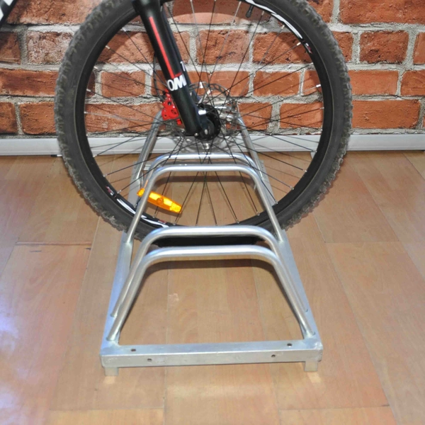China Floor Type Double-Sided Outdoor School 3 Capacity Bike Parking Stand manufacturer