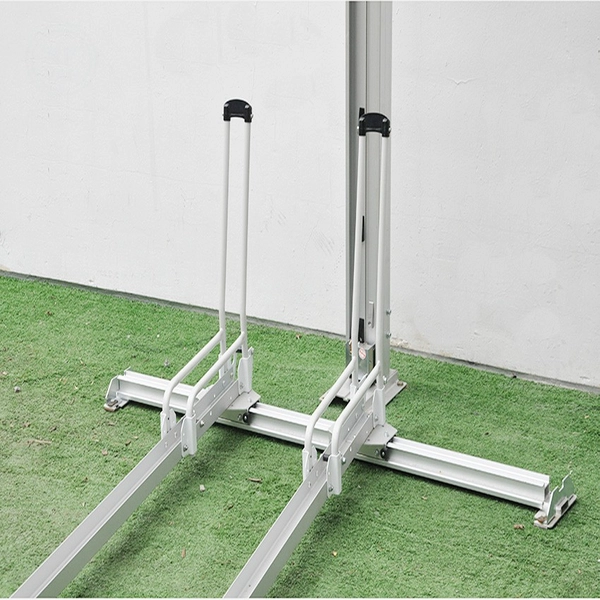 Chine Supports d'affichage extérieurs de bicyclette de 3 niveaux support de stationnement empilable en aluminium à deux niveaux de vélo public fabricant
