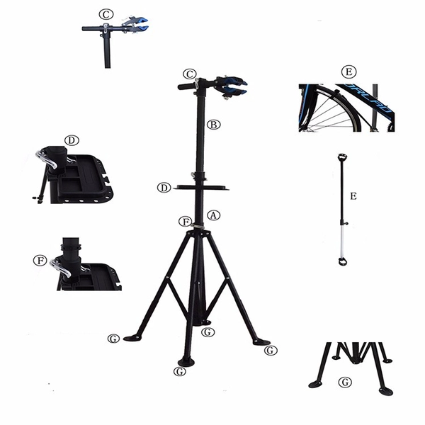 porcelana Soporte de servicio de reparación de soporte de trabajo de bicicleta MTB ajustable en altura portátil 1 pieza fabricante