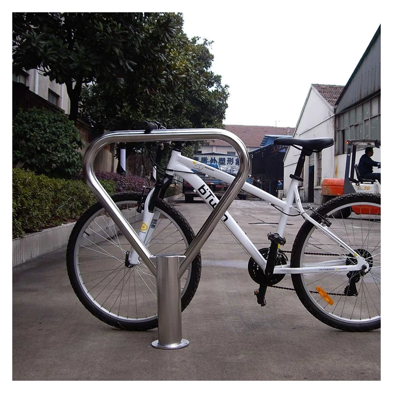 China Stainless Steel Triangle Shape Bike Parking Rack manufacturer