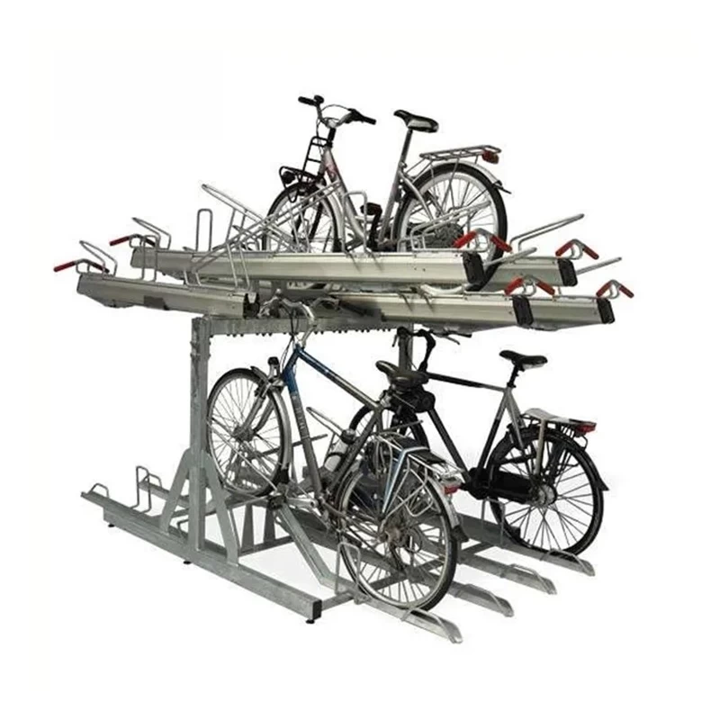 China Vertical Lift Two Tier Bicycle Parking Racks Stand manufacturer