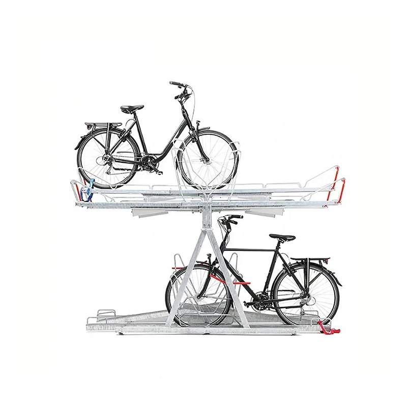 China Vertical Lift Two Tier Bicycle Parking Racks Stand manufacturer