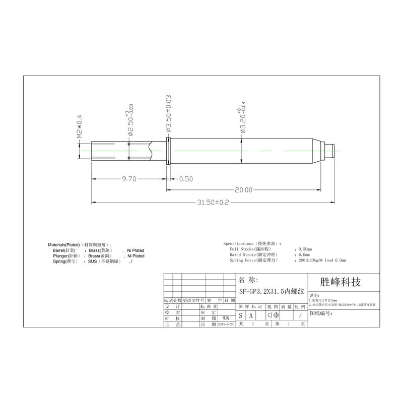 China Famous Brand Ni Plated Guide Pin with Competitive Price manufacturer