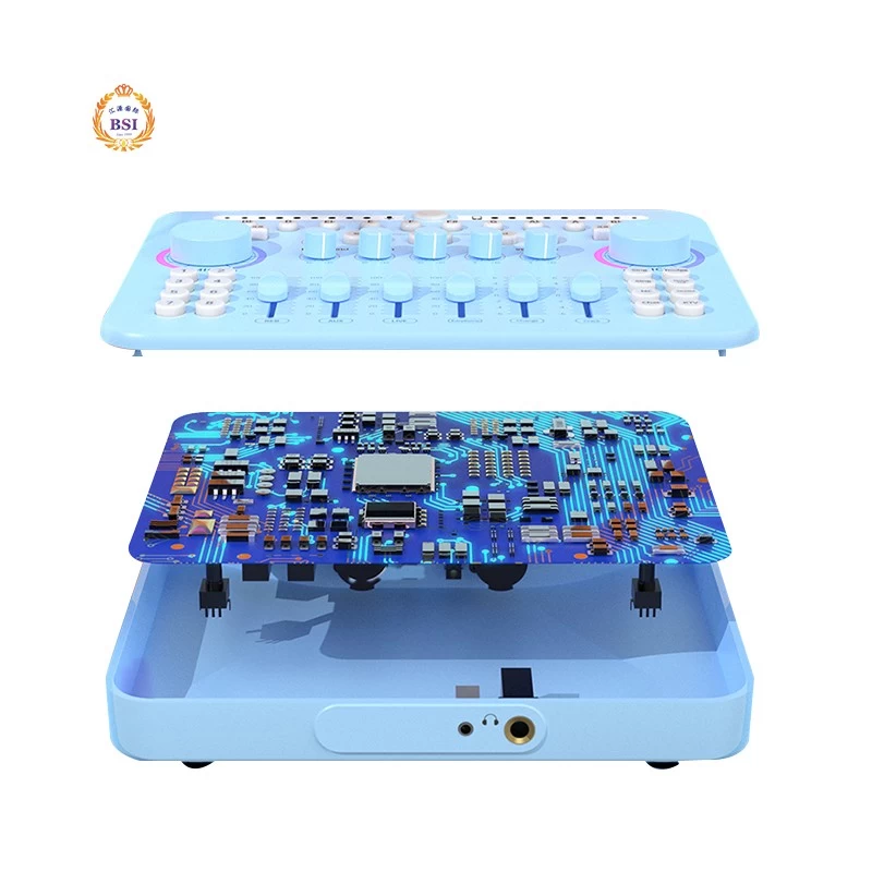 China Cute portable Macaron digital sound card with 12 electronic sounds and OTG live broadcast manufacturer