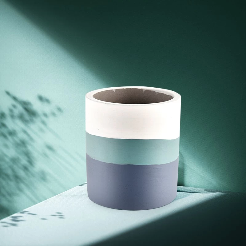 Pot de bougie en béton multicolore de vente directe d'usine pot de bougie en céramique de ciment vide de luxe