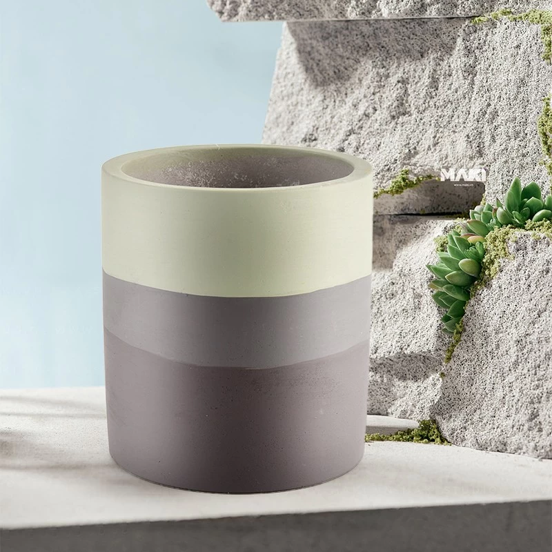Custom nordic multi-colored ceramic candle jar concrete candle jar home decor